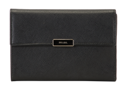 Prada Trifold Wallet, Leather, Black, MII, B, 2*